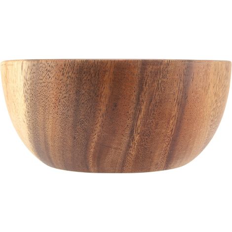 Bol en bois d'acacia massif pour salade, soupe, riz - Bol artisanal en bois, ustensiles de cuisine (16x7 cm) (1/5)