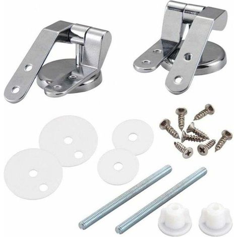 Toilet Seat Hinge, Replacement Fixing Kit for Toilet Seat, Toilet Hinge Fixings, for Wood Resin Toilet Seats - 2 Pcs (1/4)