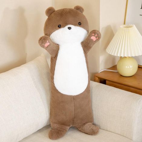 Coussin en peluche chat siamois mignon de 80 cm, doux et moelleux, idéal pour la sieste et le sommeil des enfants et des filles. Décoration pour la maison. (1/5)
