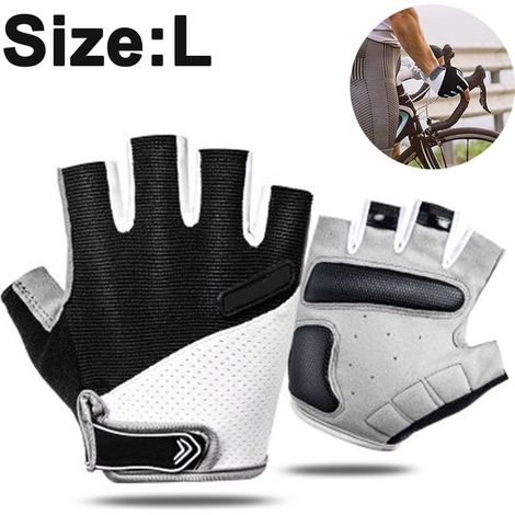 Gants de sport antidérapants demi-doigts - 0101 noirs L (1/5)
