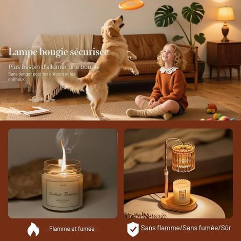 Lampe Bois et Noir, Variateur minuteur, Intérieur, Diffuseur de Parfum (1/2)