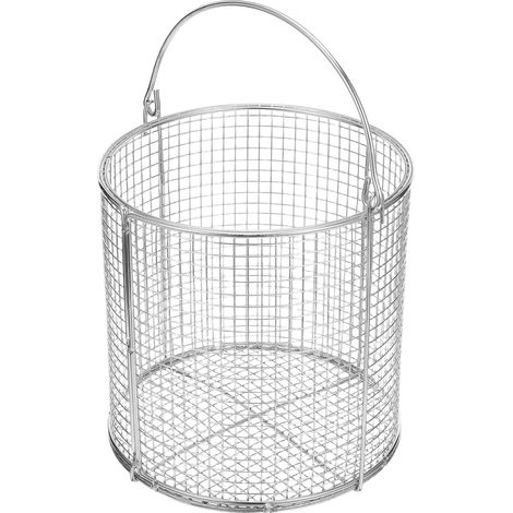 Panier en Acier Inoxydable pour Nettoyage Ultrasonique avec Poignée, Rond, Filtration et Durabilité Prolongée pour Pièces Industrielles en Opérations de Nettoyage en Lot (1/5)