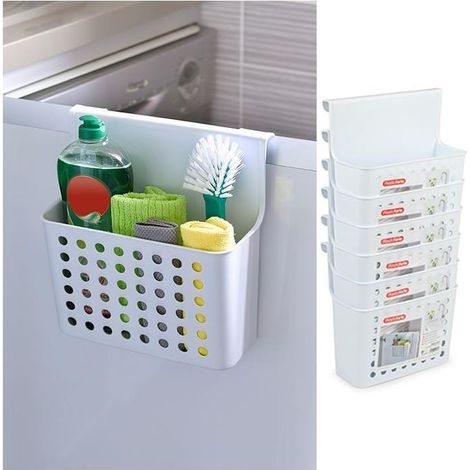 1 Pezzo Cestino Multiuso Appendibile Bianco 24 x 12 x 26 cm (1/2)