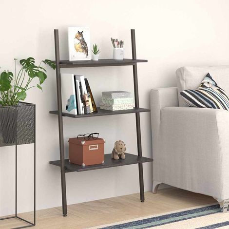 vidaXL Estantería inclinada de 3 baldas negro 64x34x116 cm (1/5)