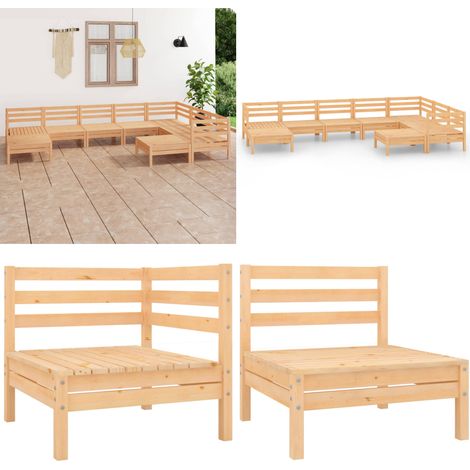 9-tlg. Garten-Lounge-Set Massivholz Kiefer - Garten-Lounge-Set - Outdoor-Lounge-Set - Home & Living (1/5)