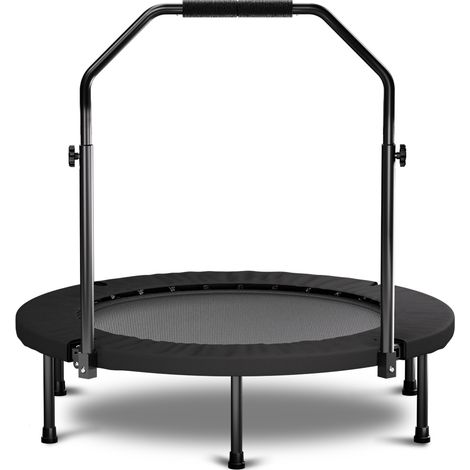 Trampoline pliable 101 cm poignée ressorts standard fitness maison compact noir cardio entraînement