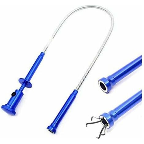 Magnetischer Greifer, flexibles Werkzeug, langer Federgriff, 4 Krallen mit LED-Licht für die Reinigung von Garten, Haushalt, Toilette und Abwasserkanal.