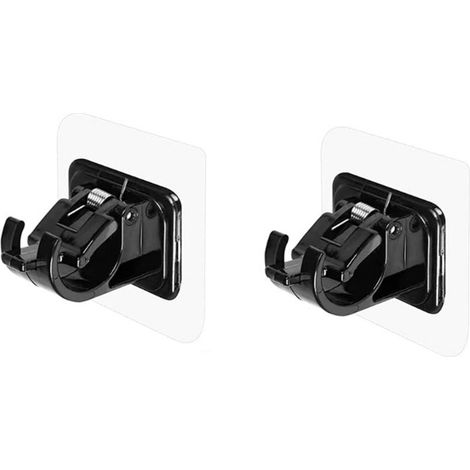 Support Pour Rideau - Fixation Adhésive Sans Perçage - Charge Maximale 5 Kg - Pour Barres Horizontales Jusqu'à 2 Cm De Diamètre - Lot De 2 (1/5)