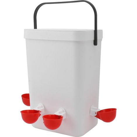Tragbarer, automatischer Wasserspender und Futterautomat mit großem Fassungsvermögen (12 Liter) für Hühner (1/5)