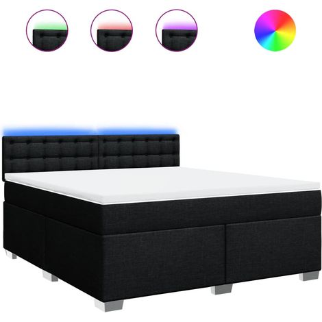 Maison Exclusive - Boxspringbett mit Matratze Schwarz 180x200 cm