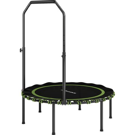 40" Foldable Fitness Trampoline Rebounder Handle, Green (1/5)