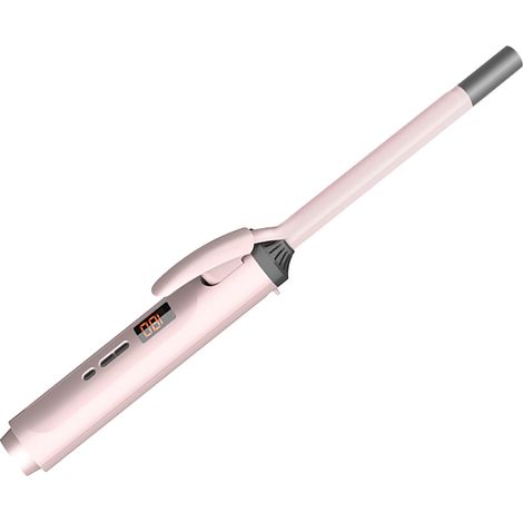 Baguette à friser céramique tourmaline 13mm rose, fer à boucler fin à chauffe rapide, LCD, pour coiffage quotidien, lisseur boucles skinny, outils de coiffure professionnels (1/5)