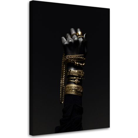 Tableau sur toile Tableau sur toile Main avec bijoux en or 70x100 (1/5)