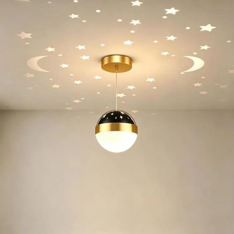 Suspension Luminaire Moderne LED,Lampe de Projection Abat-jour Acrylique Design Rond Plafonnier Style Norique,Luminaire Chaud (1/5)