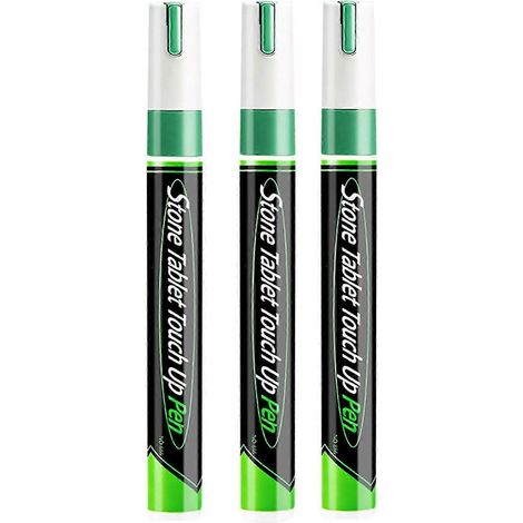 Lot de 3 stylos marqueurs pour pierres tombales. Restaurez les inscriptions effacées. Stylo de peinture pour la restauration et la rénovation de tombes. Vert. (1/5)