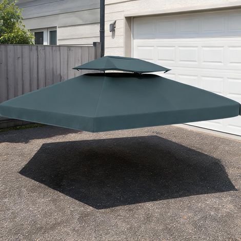 Tonnelle de jardin grigio Scuro en poliestere 400 x 300 x 20 cm (1/5)