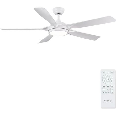 142cm Grand Ventilateur de Plafond Blanc avec Lumiere et Télécommande, Dimmable Plafonnier, Silencieux DC Moteur, 5 Pales, 6 Vitesse, 3 Minuterie pour Chambre Salon Terrasse Cuisine (1/5)