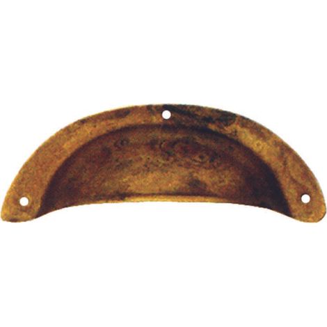 Maniglie per mobili a conchiglia mod.15122 in ottone anticato - mm.77x31h.