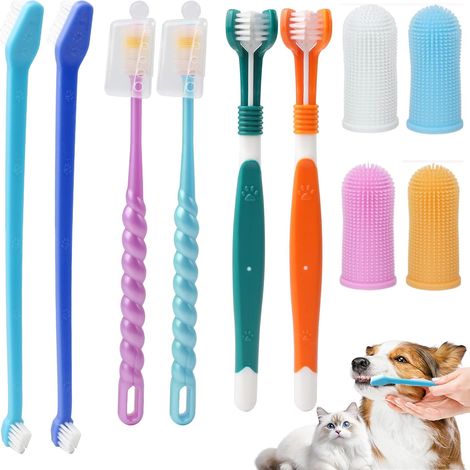 Lot de 10 brosses à dents pour animaux de compagnie (1/5)