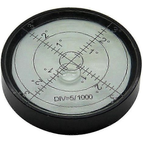 Niveau à bulle rond de haute précision, bulle à bulle lumineuse, à coque noire. (1/5)