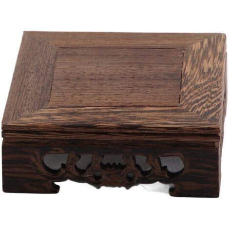 Socle en Bois pour Pot de Fleur, Statue Bouddha, Plateau Carré Durable pour Aquarium ou Décoration Vase (1/5)