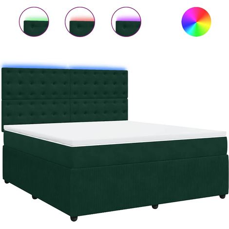 Maison Exclusive - Giroletto a Molle con Materasso Verde Scuro 180x200 cm Velluto