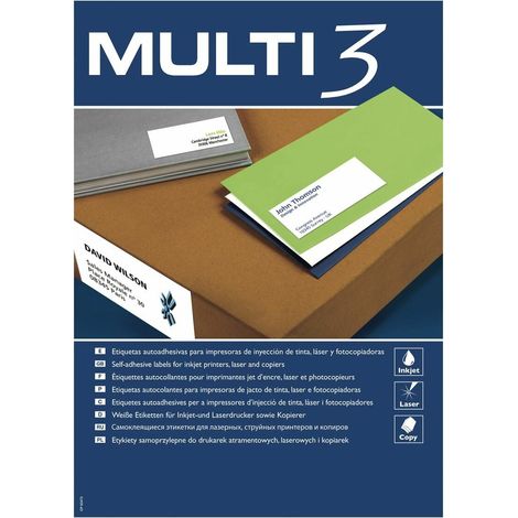 Etichette adesive MULTI 3 Bianco Dritto 500 Fogli 38 x 21,2 mm (1/2)