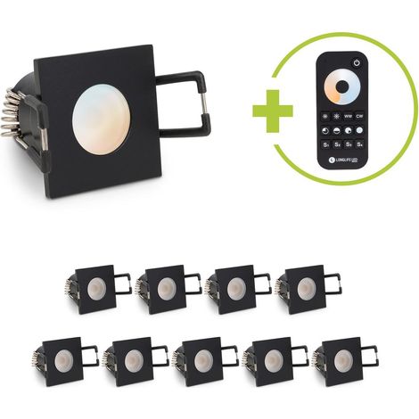 Einbaustrahler Mini Livorno eckig 3W CCT IP65 - Farbe: schwarz matt - Anzahl: 10x (1/5)