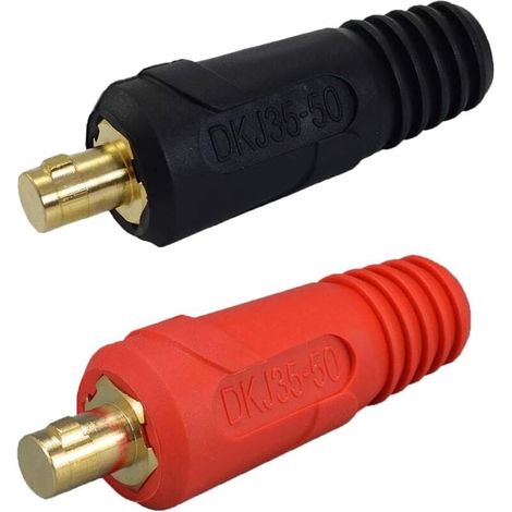 Câble de soudage TIG avec connecteur rapide Dinse (25 A / 35 A / 50 A / 70 A) – Panneau de connexion avec fiche DKJ – Lot de 2 pièces