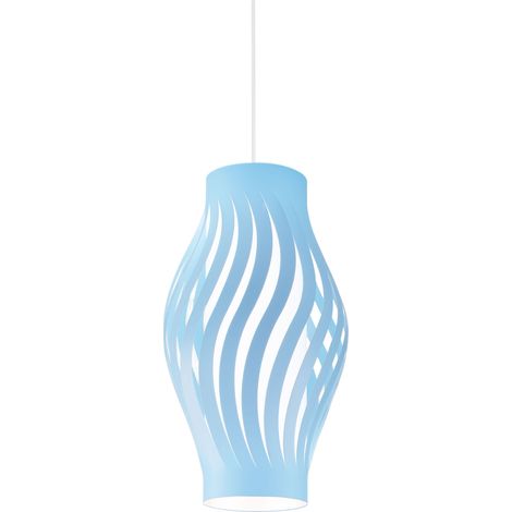 Sospensione Moderna Helios Polilux ® Blu Pastello 1 Luce E27 H40Cm (1/2)