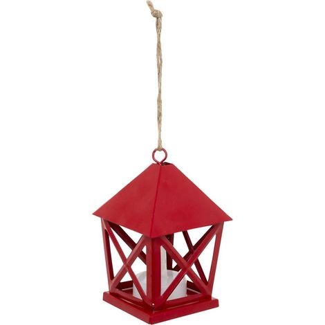 Lampada a sospensione a forma di abete con lanterna luminosa a led in metallo, 8 cm - Feeric lights & christmas (1/5)