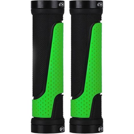 Manopole per mountain bike, componenti per bici a scatto fisso, gomma antiscivolo (verde) (1/5)