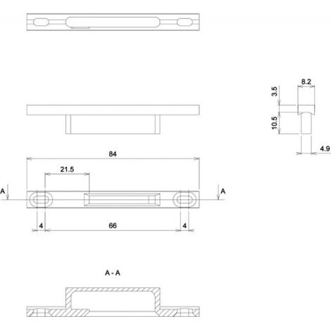 Gâche type 2231 pour fermetures encastrées série 6790 pour coulissant menuiserie aluminium - LA CROISÉE DS