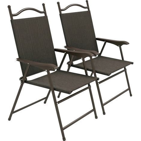 Folding Garden Chairs, Set of Two, 56 x 62 x 97 cm, Dark Brown (1/5)