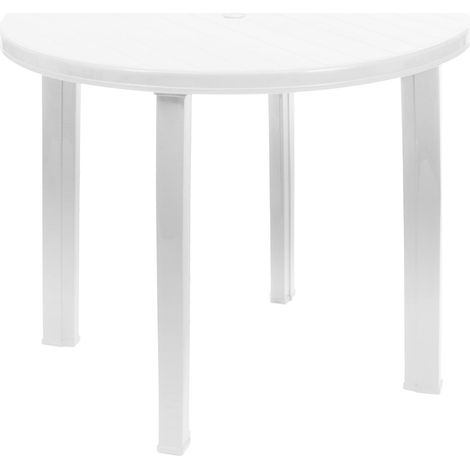 Table Ronde Jardin Viana. Résine Blanche, 90 x 90 (1/5)