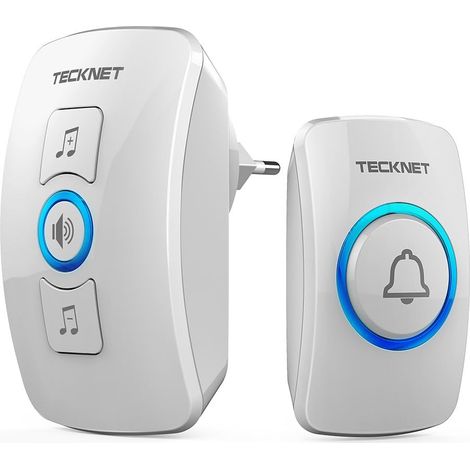 Sonnette sans Fil Étanche IP65, Kit de Porte, Portée 400 m, 60 Mélodies (1/5)