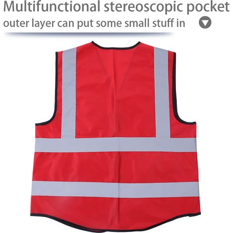 Gilet de sécurité réfléchissant multicolore (rouge) (1/5)
