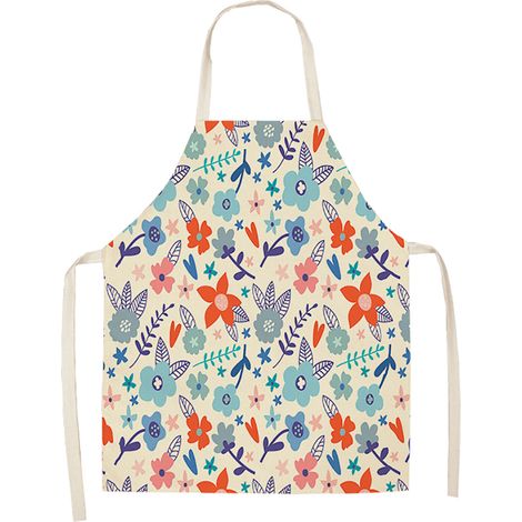 Tablier De Cuisine - Motif Fleurs Plantes - Imperméable Et Résistant - Pour Cuisson Et Pâtisserie - 1 Pièce (1/2)