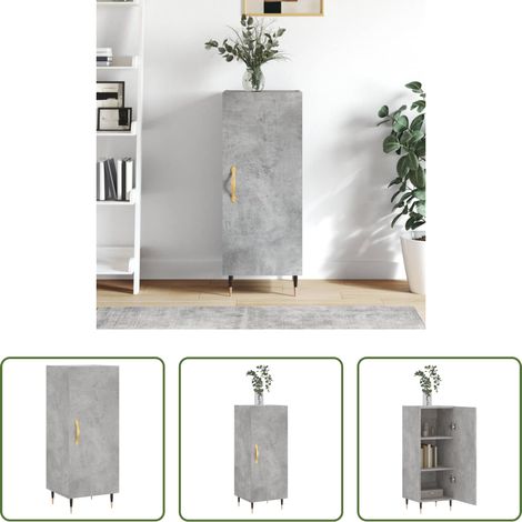 Betonfarbe - Sideboard Betongrau 34,5x34x90 cm Holzwerkstoff (1/5)