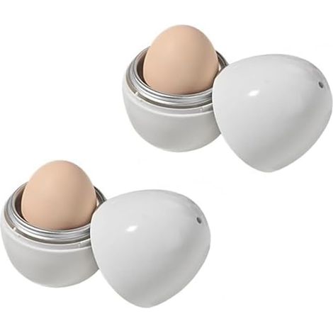 Mikrowellen-Eierkocher 2er-Set – Eierkocher für 1 Ei – Mikrowellen-Eierkocher aus Aluminium – Küchengerät zum schnellen Kochen von gekochten Eiern – schnelles Frühstück für Zuhause (1/5)