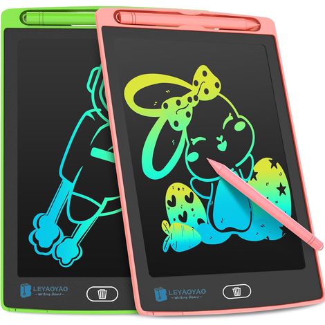 Tablette Enfant de 8,5 Pouces, Lot 2 Ardoise Magique pour Enfants, LCD tableau magique, Gribouillages Colorés, Cadeaux pour les Filles de 3 à 8 ans, Garçons (1/5)