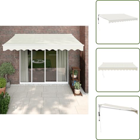 The Living Store Elektrische Markise mit Kurbel Creme 3,5x2,5 m - Terrassenmarkise (1/5)