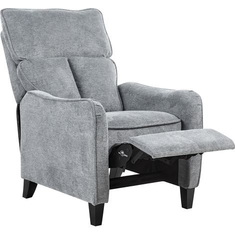 Sillón reclinable gris reposapiés extraíble estilo vintage respaldo alto Royston