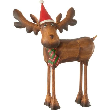 Statuette Déco Noël "Élan" 26cm Marron (1/2)
