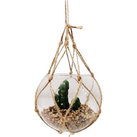 Plante artificielle dans pot en suspension 10x9cm - Motif 2 - SILUMEN