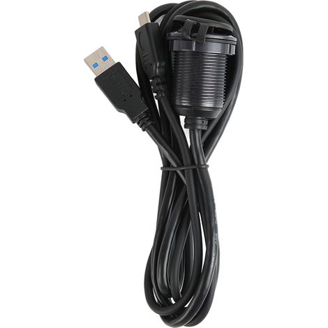 Kit d'accessoires étanche YR-CA-FSX-UC-4 : câble USB Type-C 3.0 et USB 3.0 mâle vers femelle avec montage encastré, adaptateur/convertisseur/rallonge pour tableau de bord de voiture, compatible avec v (1/5)