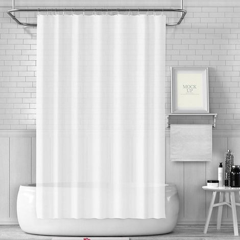 Duschvorhang 180x180 cm Weiß Anti-schimmel Wasserdicht Waschbar PEVA mit 12 (1/5)