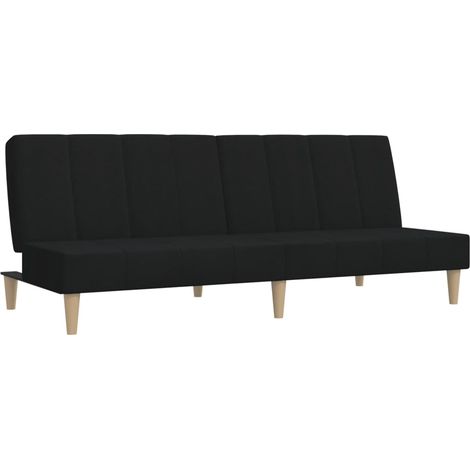 Canapé Sofa-lit à 2 places noir tissu (1/5)
