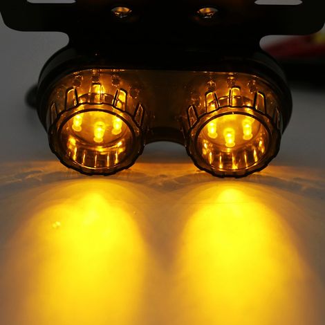 Plaque LED Feu Stop Clignotant avec Support pour Racing ATV Chopper Verre Fumé (1/3)