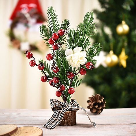 Arbre De Noël En Bois Et PET - Décoration De Fenêtre Et Bureau - Ornement De Sapin Miniature - 27 X 15 X 15 Cm - 1 Pièce (1/3)